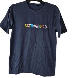 Astroworld Tour T-Shirt Travis Scott Size M Wish You Were Here Navy‎